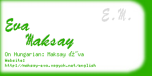 eva maksay business card